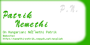 patrik nemethi business card